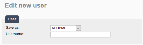 Create API user